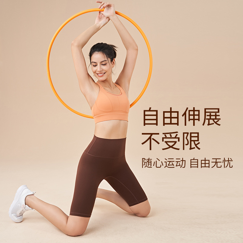 Lulu's new no-embarrassing line tight-fitting nude-feeling five-point cycling yoga pants peach butt fitness high-waisted yoga shorts