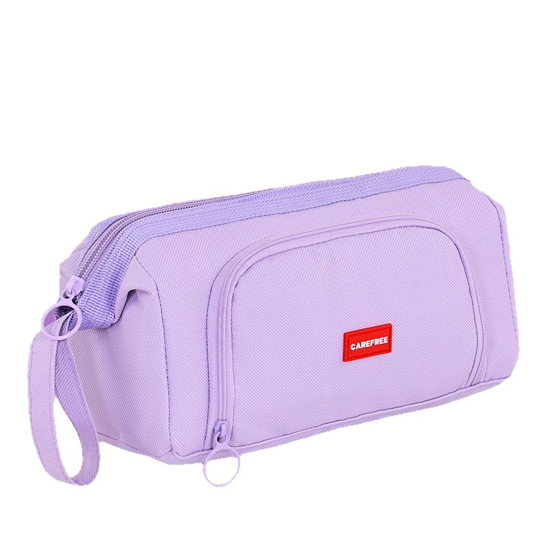 Bolsa de lápiz de ventana transfronteriza tipo barco de gran capacidad caja de papelería portátil de lona de doble capa simple caja de lápiz para estudiantes de primaria y secundaria