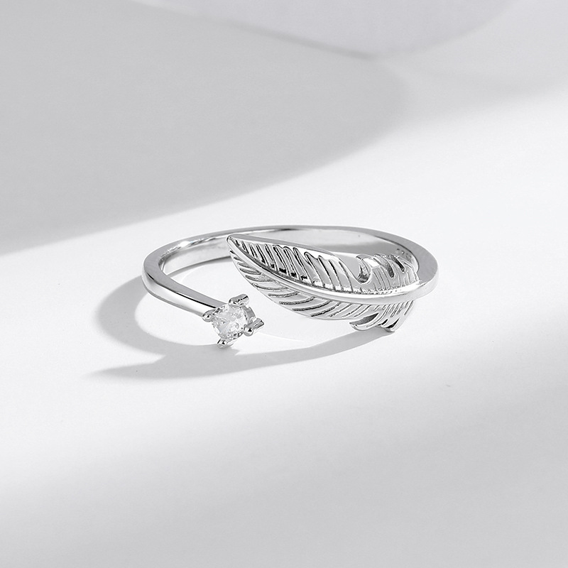 All Seasons Season Women's Gender 925 Sterling Silver Feather Adjustable Ring