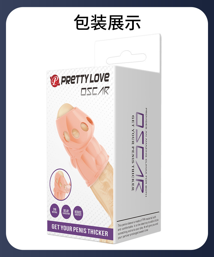 Baile Pattila Textured Glans Cover Sleeve Manual Rotating Delay Condom — detail image 11