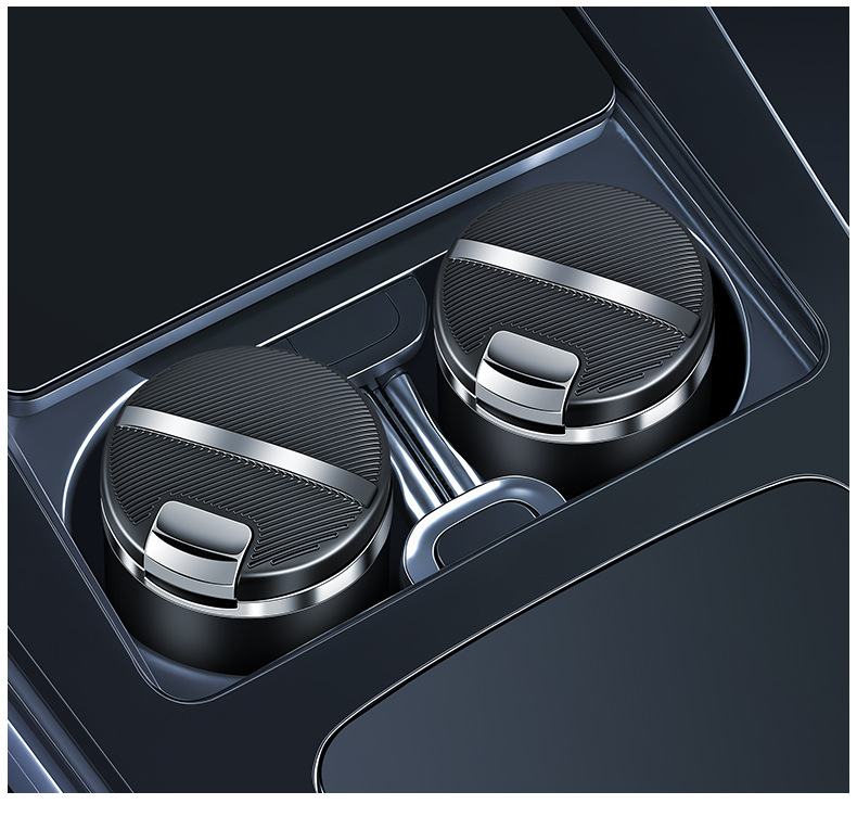Car-Mounted Ashtray with a High-End Feel, Anti-Fly Ash, Car Ash Collection Bar, Anti-Drop Ash, One-Touch Lid Opening, Car Accessory for Men and Women