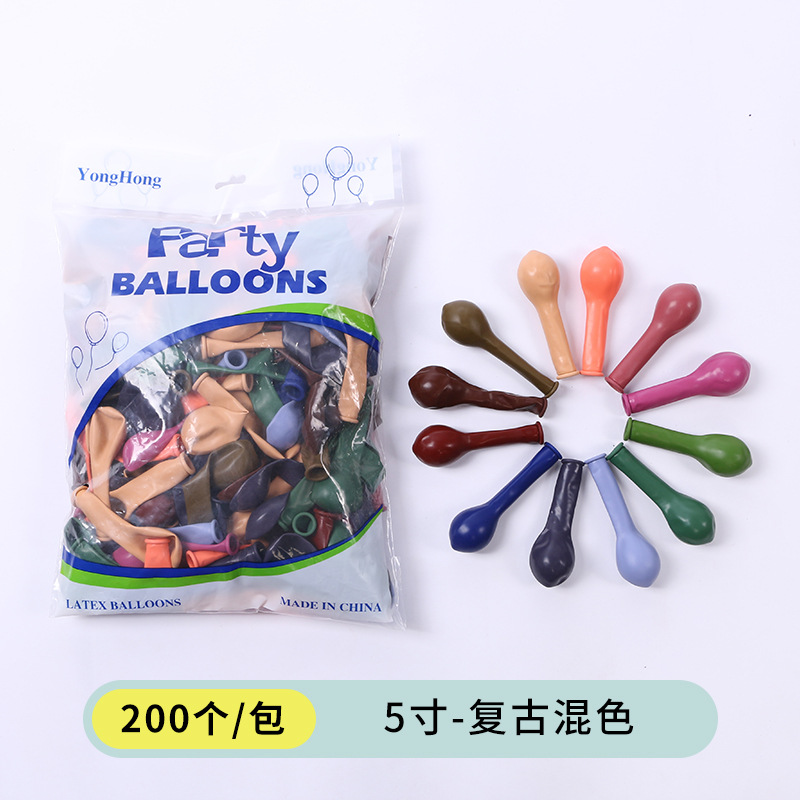 Venta al por mayor nuevo globo 5 pulgadas 12 pulgadas 10 pulgadas color retro engrosado globo de látex fiesta cumpleaños decoración gas