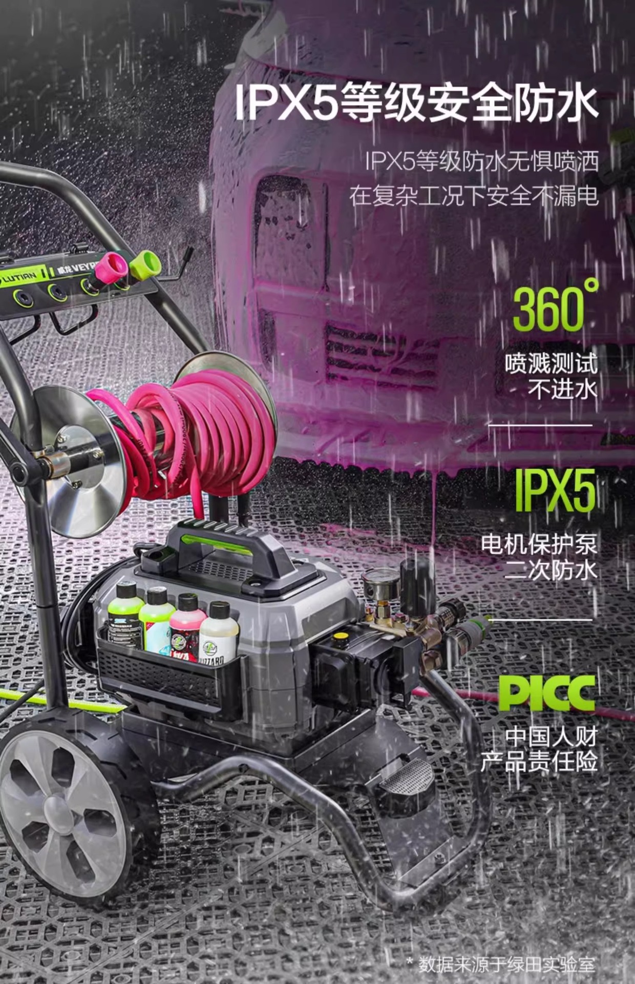 Greenfield Commercial Car Washer Veyron High-Power Ultra-High Pressure Cleaning Machine Water Gun Car Wash Pump Household 220V Magic Tool