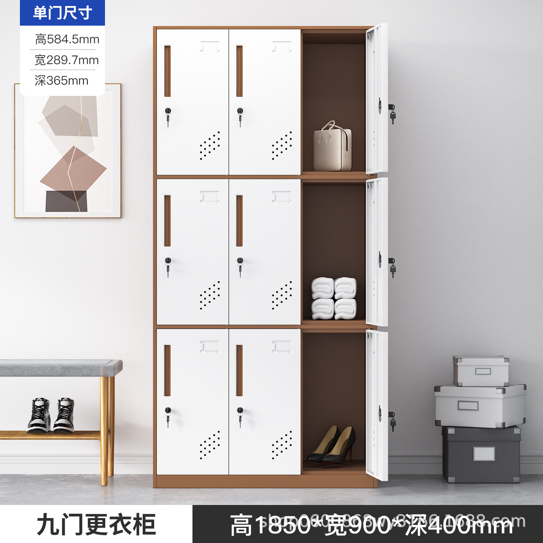 Desmontaje y montaje de casilleros, armario colgante de varias puertas, dormitorio del personal, armario de metal con cerradura, armario de almacenamiento de gimnasio