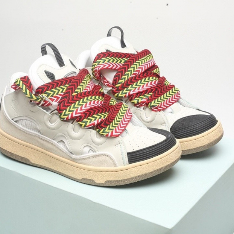 Cross-Border Lanvin Runway Style Leather Patchwork Casual Shoes Curb Sneakers Unisex Skate Shoes Casual Versatile Shoes Cross-Border Lanvin Runway Style Leather Patchwork Casual Shoes Curb Sneakers Unisex Skate Shoes Casual Versatile Shoes