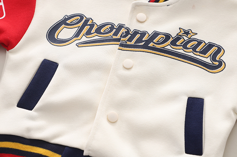 Boys Baseball Jacket Three-piece Set For Infant And Children_voghion.com
