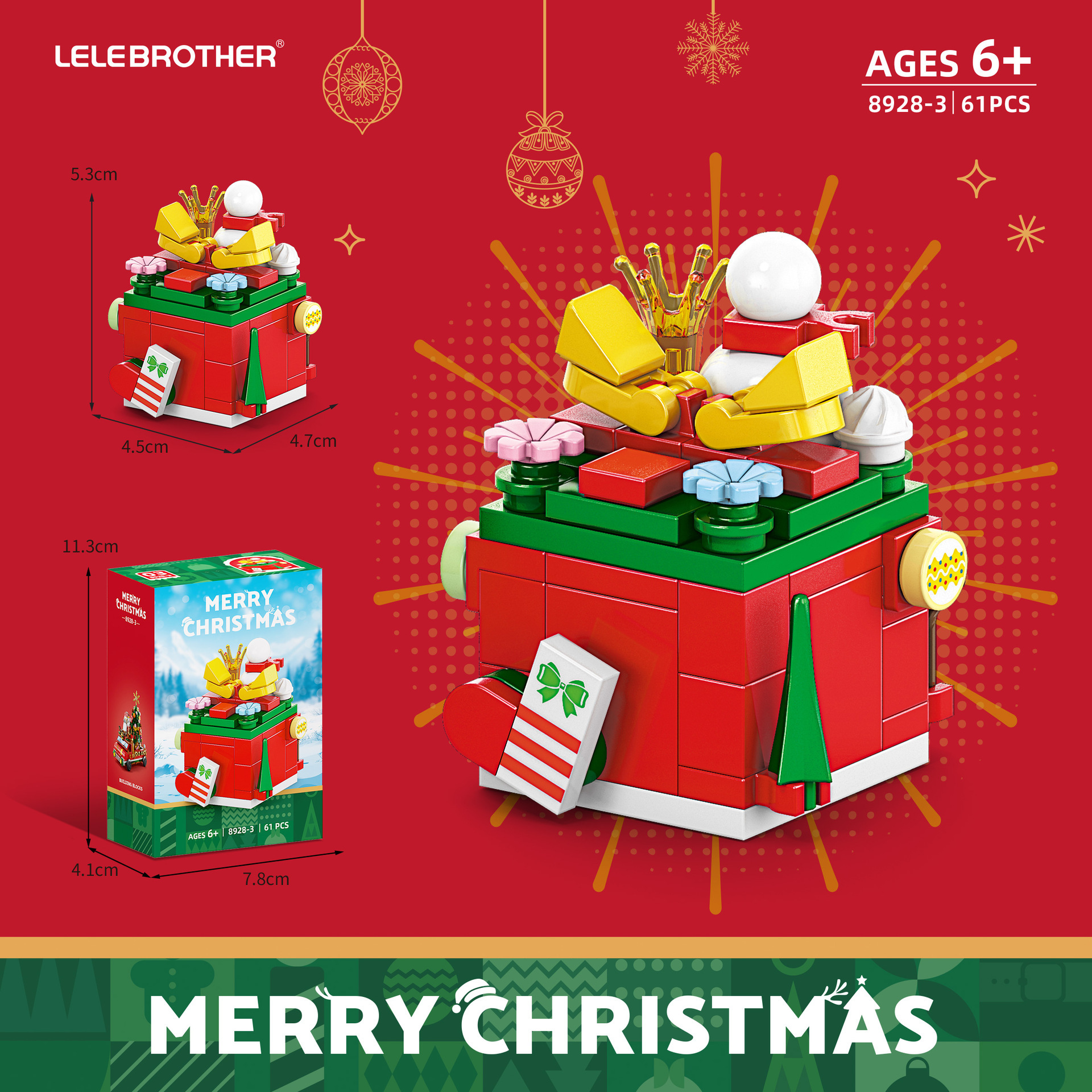 Lele Brothers 9126 Christmas Festival Caja ciega Bloques de construcción ensamblados Juguetes educativos para niños Regalos puestos transfronterizos al por mayor