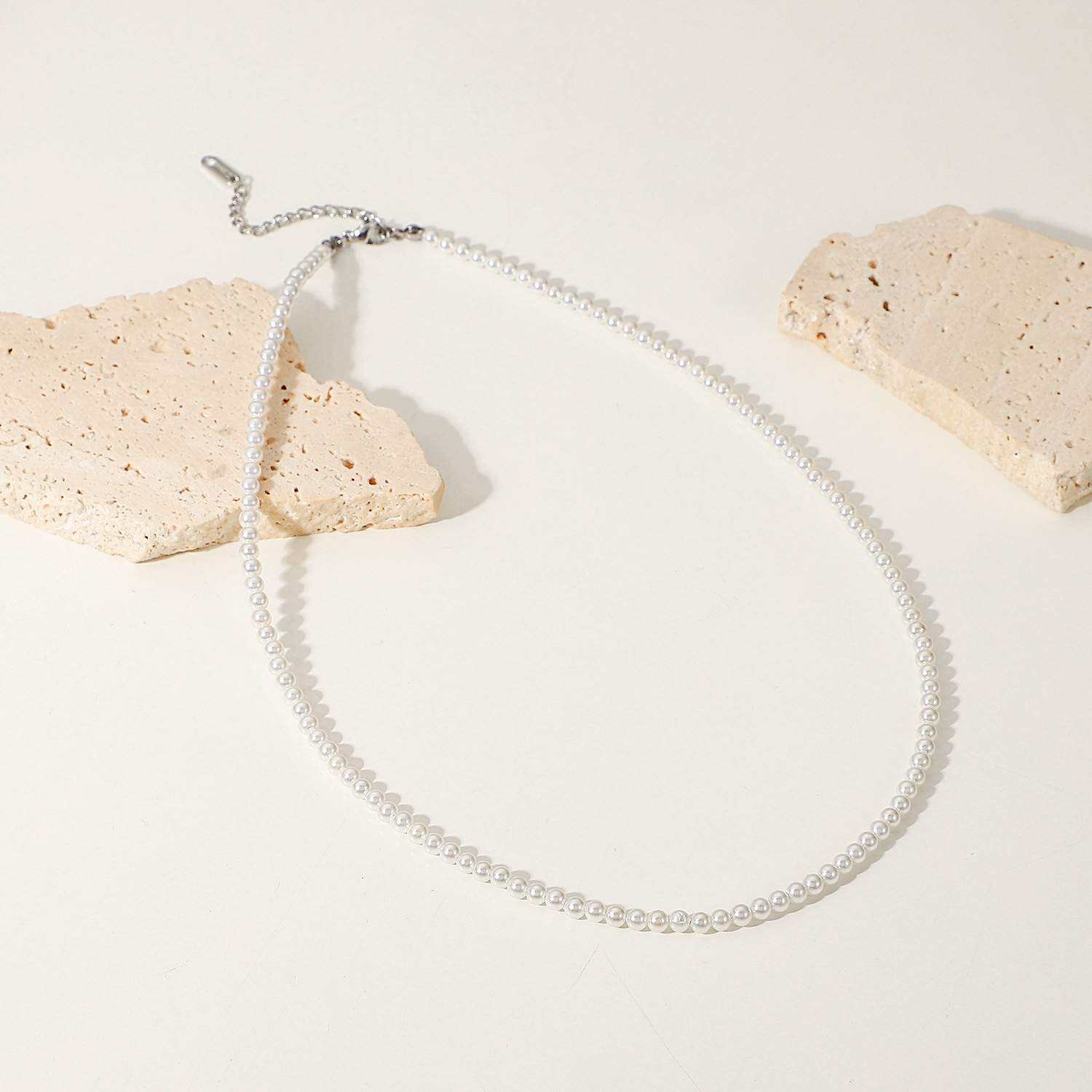 Fashion Stainless Steel Imitation pearl Geometric Pattern Necklace Electroplating Copper Necklaces