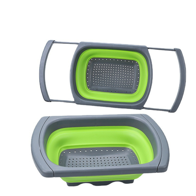 Cesta de drenaje de cocina telescópica plegable creativa de frutas y verduras caseras cestas de filtro de agua de cocina