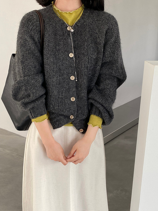 江左 韩系小众设计感刺绣针织开衫女新款宽松显瘦百搭毛衣 U1277|undefined