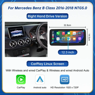 Wireless Carplay Car Navigation — Car display - 123inch-screen-suitable-for-b-class-2013-2015-ntg-50-system-right-hand-drive-cars