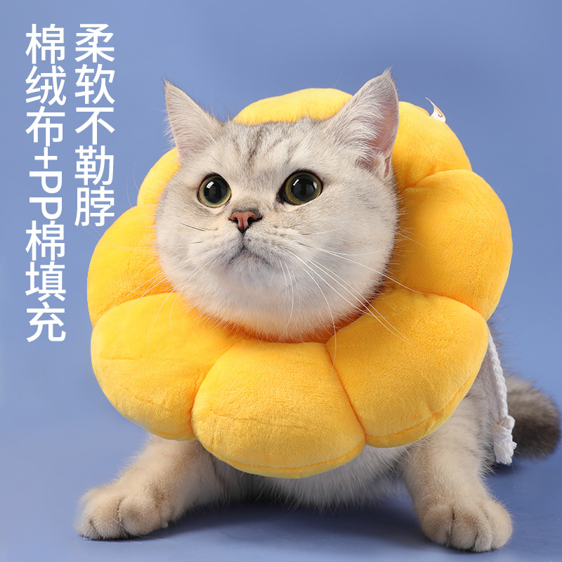 Amarillo girasol cuello Elizabeth anillo gato anti-lamer anti-morder collar multi-función collar vergüenza anillo