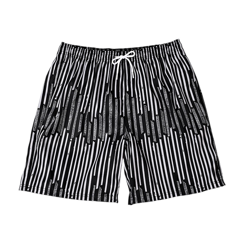 Verano nuevo estilo surf natación pantalones de cinco puntos diseño a rayas pantalones de playa de ocio deportivo para hombres sueltos de talla europea