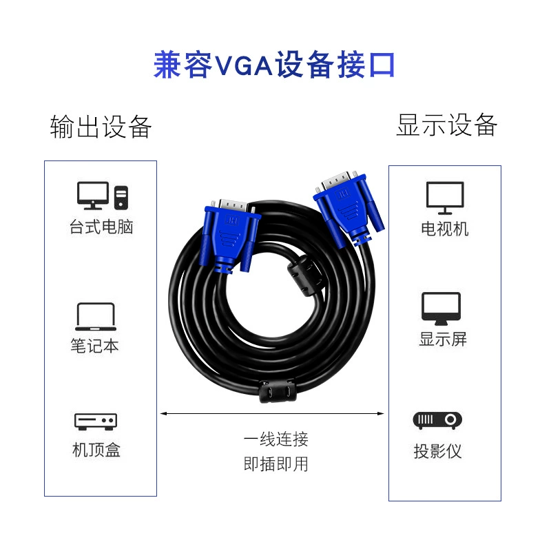 Кабель VGA Jinghua 3+5 для ноутбука/стационарного хоста, кабель для ТВ-монитора, VGA-видео кабель