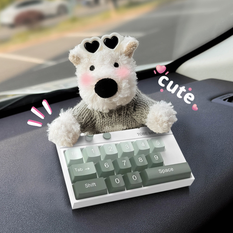 Tarjeta de estacionamiento temporal del automóvil lindo West Highland Puppy Keyboard Teléfono del automóvil Número de matrícula Decoración del automóvil Mover el automóvil