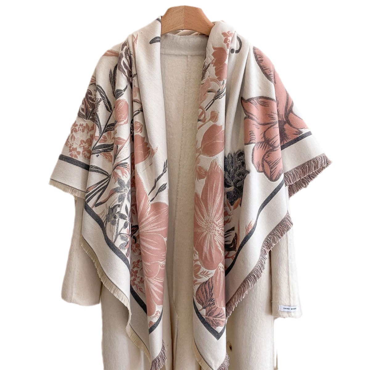 Nuevo estilo de moda impresa retro temperamento toallas grandes 2024 abrigo coreano de otoño y invierno engrosado bufandas cálidas para mujeres