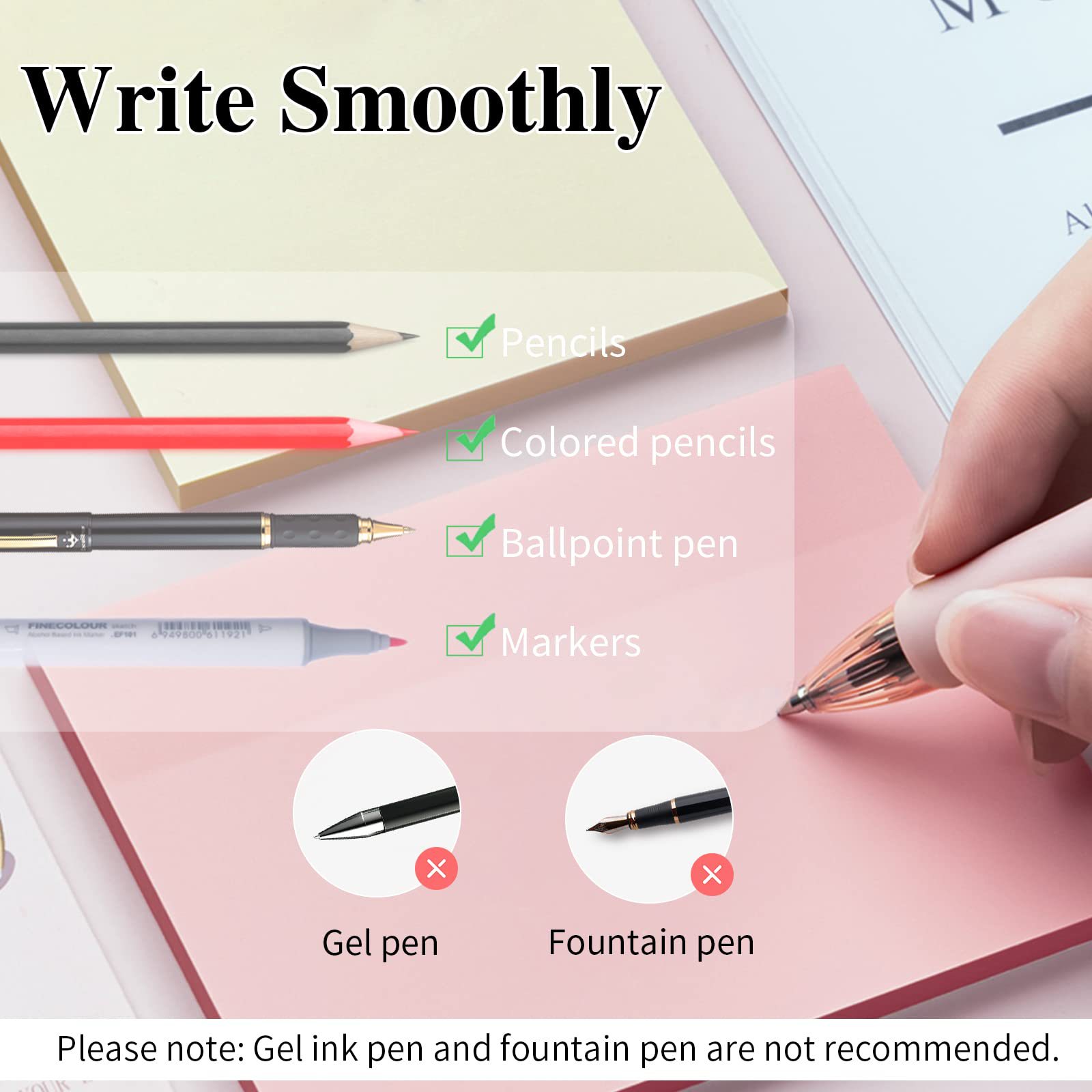 Adhesivo de color fluorescente, adhesivo de índice de ladrillo de papel, adhesivo de papelería para estudiantes de color PET transparente, adhesivo de conveniencia transparente