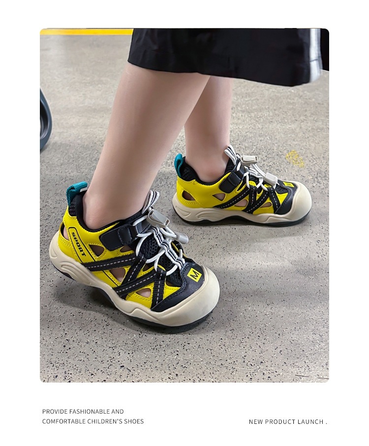 Breathable Closed Toe Childrens Sandals Soft Sole Beach Shoes_voghion.com