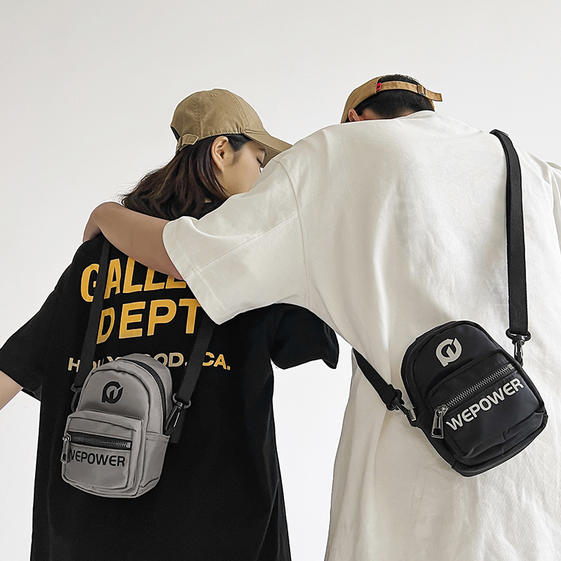 WEPOWER nuevo bolso de pecho de moda bolsa de mensajero impermeable para hombres y mujeres de nylon resistente al desgaste bolso de hombro del brazo del teléfono móvil ocasional