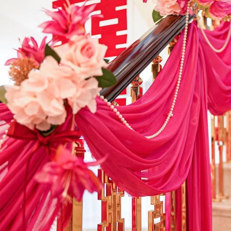 boda tela de seda de hielo sala de bodas tela de seda de hielo escenario cortina cortina cortina al por mayor escalera de bodas pasamanos decoración