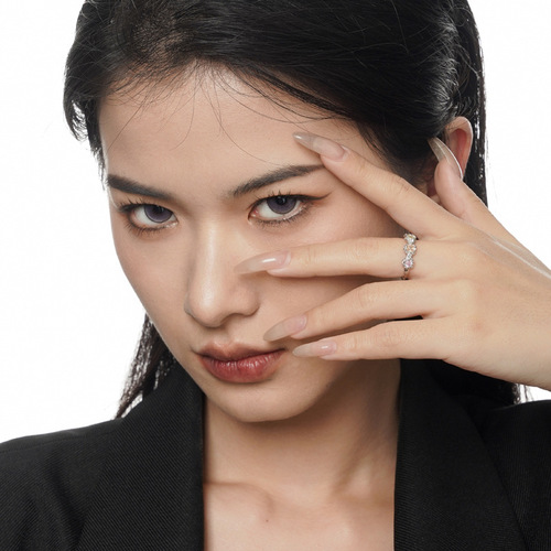 J1322 Korean version of ins niche colored diamond ring for women, non-fading 925 sterling silver colored zircon bracelet new cross-border product