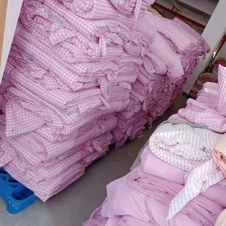 水洗棉布料全棉面料全棉格子被套A类纯棉儿童床品色织水洗棉棉布