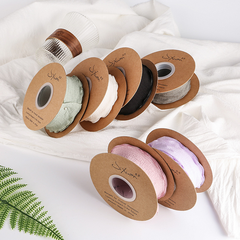 韩式花边褶皱丝带 花束装饰彩带鲜花花艺包装丝带清新绑带