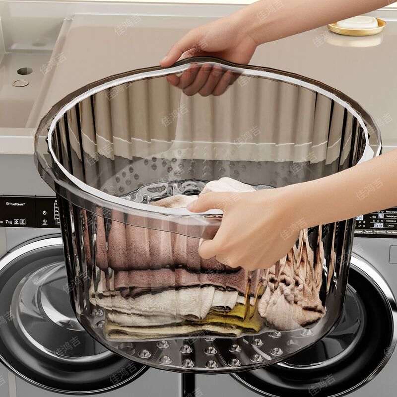 新しい洗濯桶洗濯洗濯板大型厚く深く家庭用透明学生大型洗面器プラスチックプラスチック洗面器|undefined
