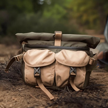 25新款户外单肩摄影包斜挎包多功能防水邮差包复古便携相机收纳包