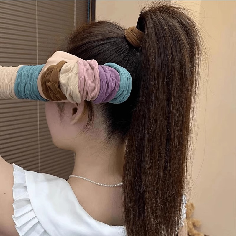 banda de goma de alta elasticidad mujer cabello de cordón de cabello duradero ultra ancho sin costura cabello de cabello de máscara de cola de caballo alta anillo de cabello jacquard