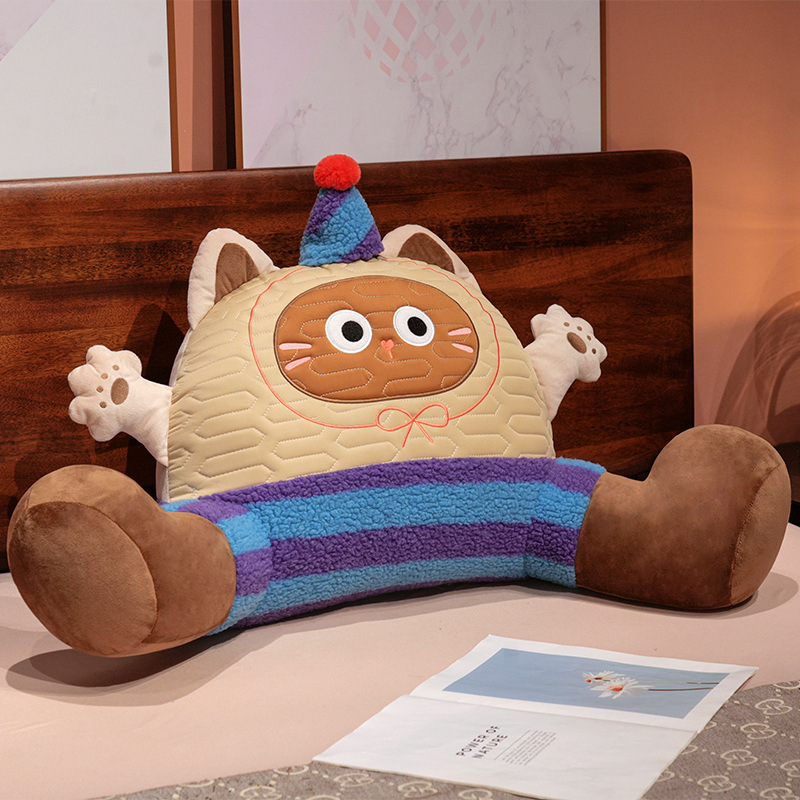 Cute Cat Pillow Bedside Cushion Bed Large Backrest Waist Pillow Student Dormitory Seat Sofa Back Pillow