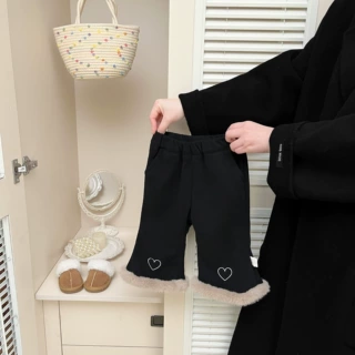 冬季女宝宝喇叭裤一体绒阔腿裤洋气打底裤婴幼儿加绒加厚外穿裤子