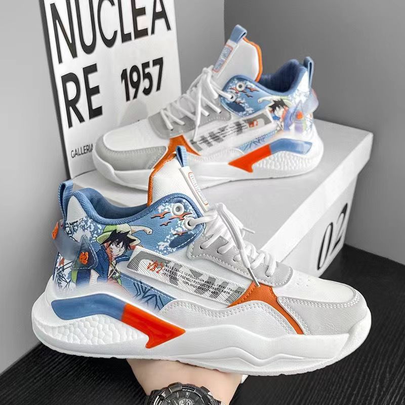 Autumn and winter new pattern ventilation soft sole gym shoes man Net surface Casual shoes Gaobang skate shoes student On behalf of