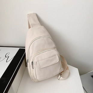 Spring 2023 New Style Pu Leather Crossbody Small Bag Women's Shoulder Bag Fashionable Solid Color Commuter Casual Chest Bag Women's Bag