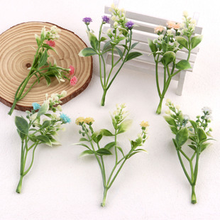 Artificial grass plastic fake flower green plant diy artificial forest jewelry accessories material wreath decoration material