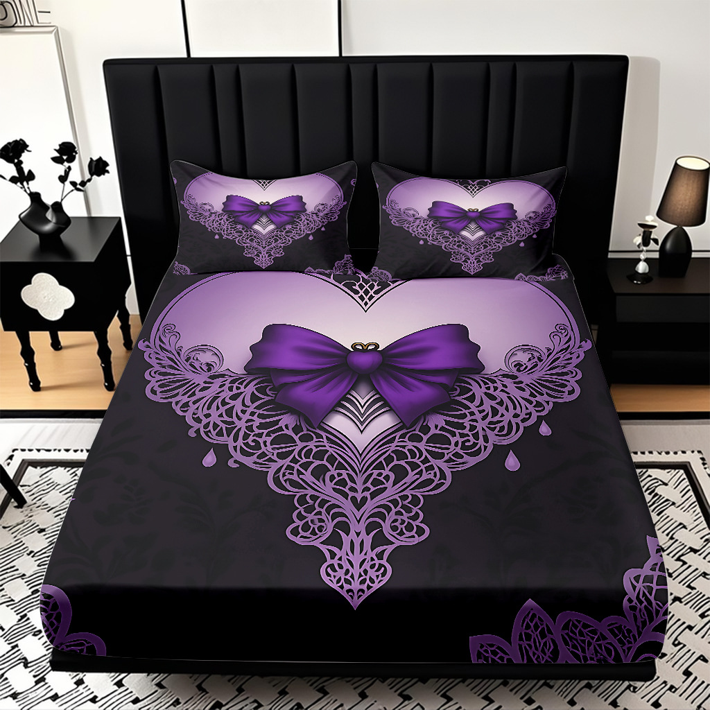 TEMU / JIT abrasión cama caseta serie de arco multicolor impresión digital 3D ropa de cama para dibujar se puede ajustar