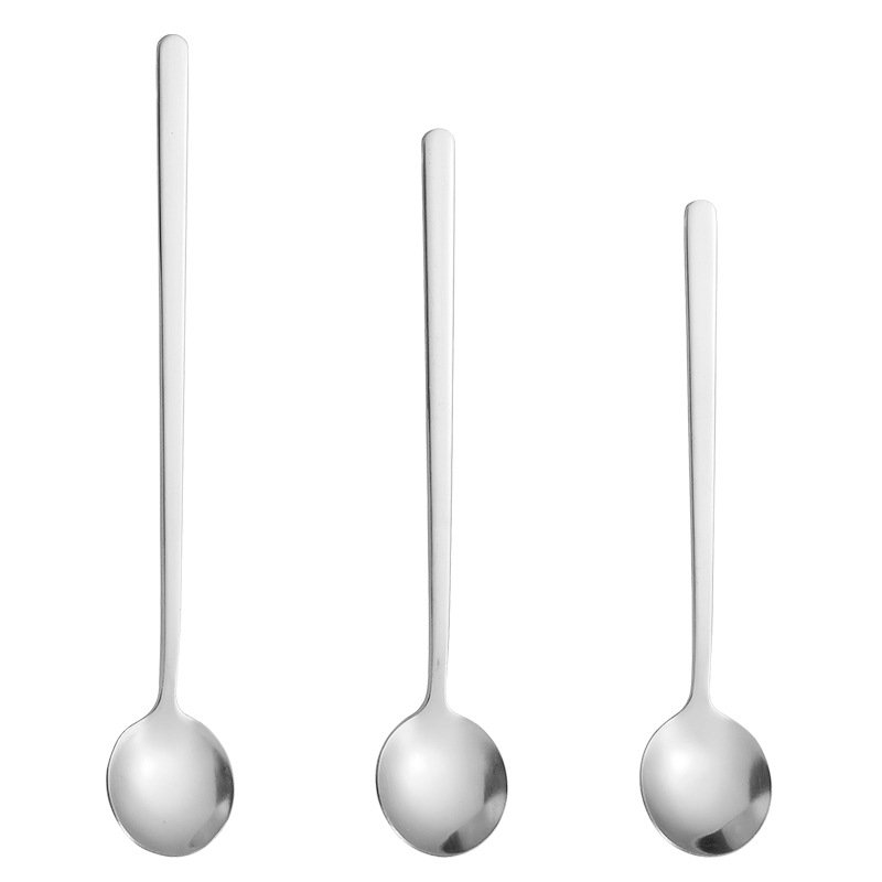 Edelstahl Kaffeelöffel Rund Mit Langem Griff Für Dessert_voghion.com
