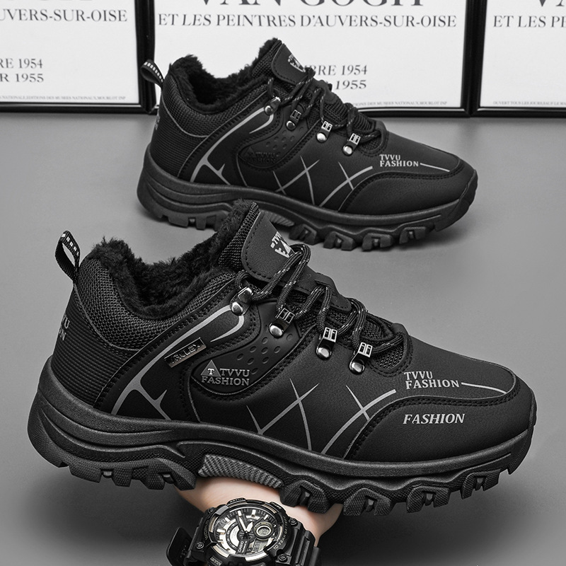 Fleece-Lined Warm Work Shoes, Non-Slip And Wear-Resistant, For Construction Work, Outdoor Travel, Hiking, Versatile Casu_vogvips.com
