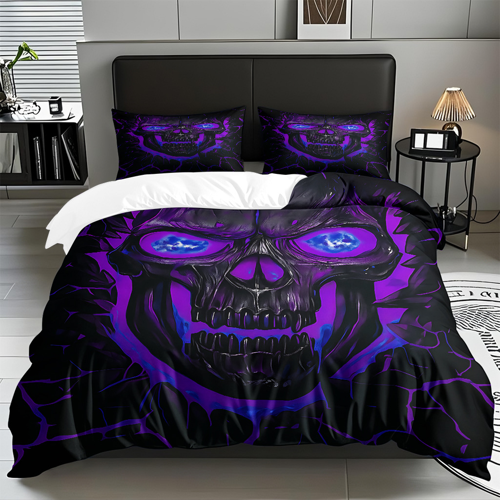 TEMU / JIT transfronterizo hogar cabeza de colcha impresa digital conjunto de edredón abrasivo fuente de ventilación fábrica directa