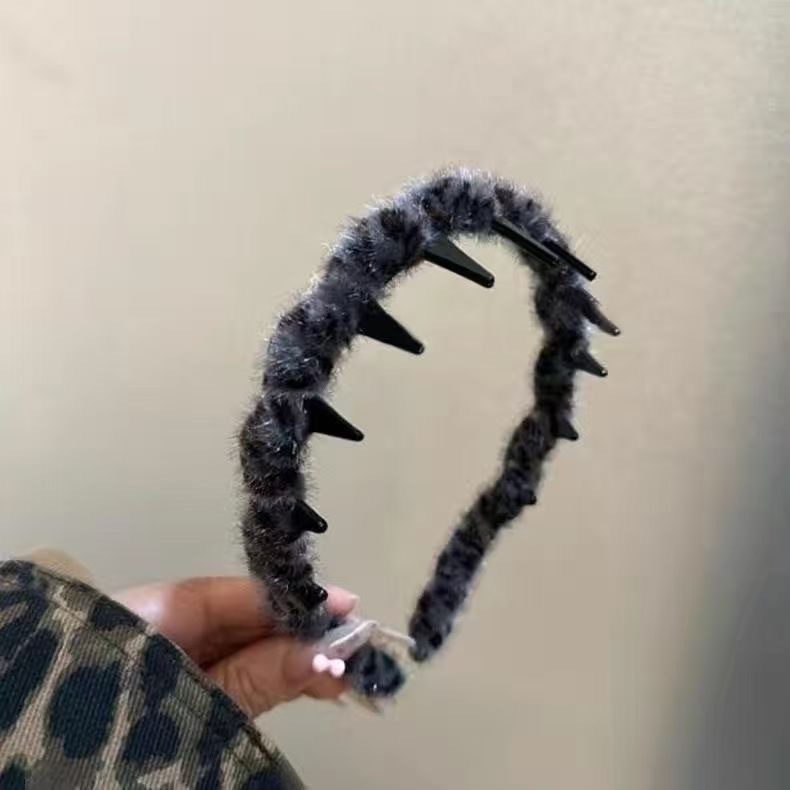 1 # Gray leopard print headband