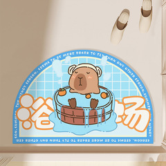 Cartoon Capybara Water Pig Bathroom Mat Entrance Toilet Door Non-slip Mat Home Use Diatomaceous Earth Mat