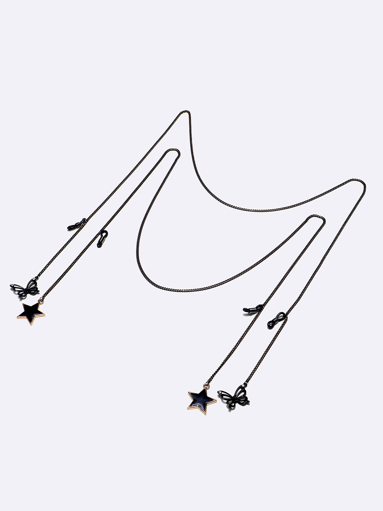 Fashion Black Star Rhinestone Butterfly Glasses Chain Wholesale display picture 3