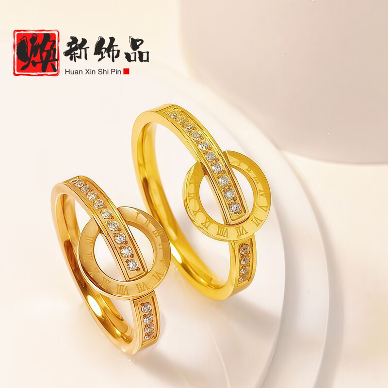 Cross-border diamond Roman numeral rose gold ring girls jewelry trendy fashion wholesale jewelry index finger ring Cross-border diamond Roman numeral rose gold ring girls jewelry trendy fashion wholesale jewelry index finger ring
