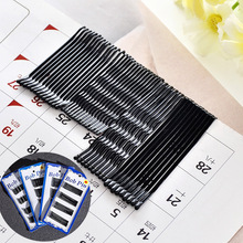 黑色一字喷漆边夹刘海发卡隐形头饰波浪盘发固定U型夹 10卡