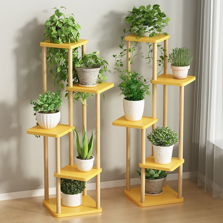 Estante de flores Estante de balcón simple de estilo de piso para uso doméstico interior Estante de macetas de lujo ligero de varios pisos con suculentas de rábano verde