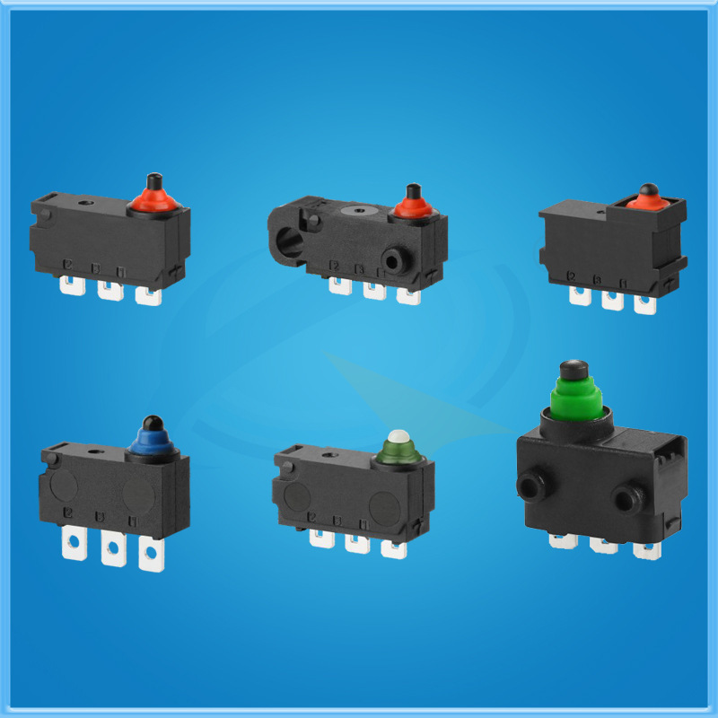 Miniature Waterproof Micro Switch with Handle P Type 12V Sealed Dustproof Small Travel Wiring Limiter