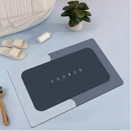 跨境浴室防滑地垫纯色软硅藻泥脚垫现代简约厨房卫生间吸水垫定制