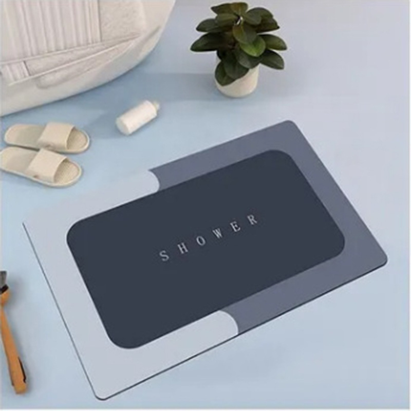 Cross-Border Bathroom Non-Slip Floor Mat Solid Color Soft Diatom Mud Foot Mat Modern Simple Kitchen Bathroom Absorbent Mat Customization