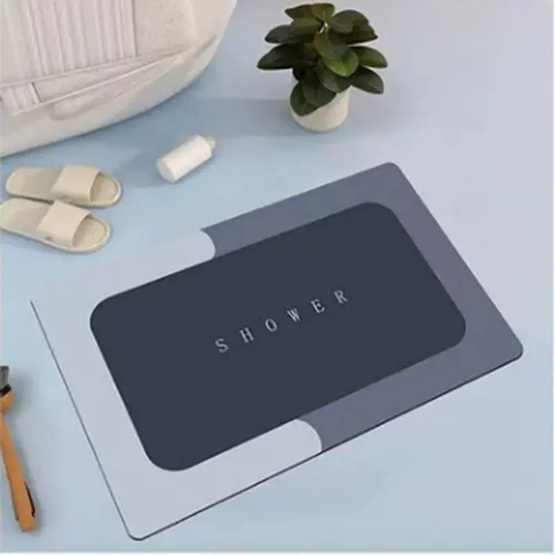 跨境浴室防滑地垫纯色软硅藻泥脚垫现代简约厨房卫生间吸水垫定制
