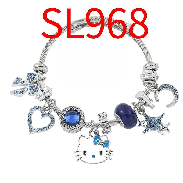 SL968 Star Moon KT Cat Blue Bracelet